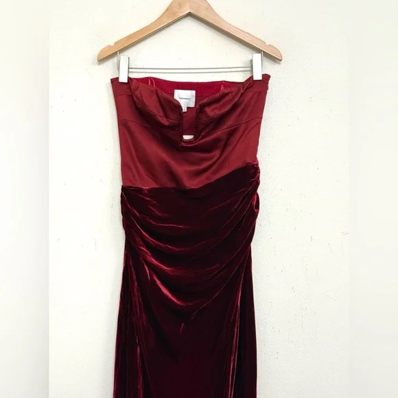 NWT Reformation Minara Strapless Midi Dress in Chianti Size 8 - Picture 7 of 17